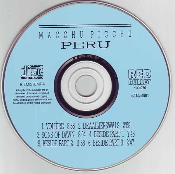 Peru : Macchu Picchu (CD, Album, RE)