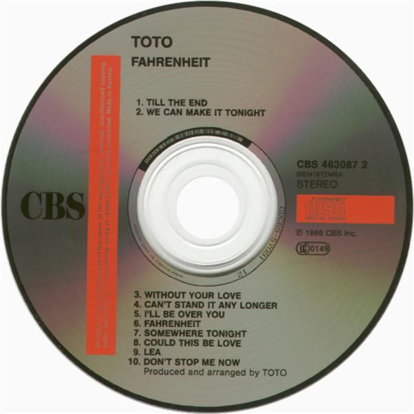 Toto : Fahrenheit (CD, Album, RE)
