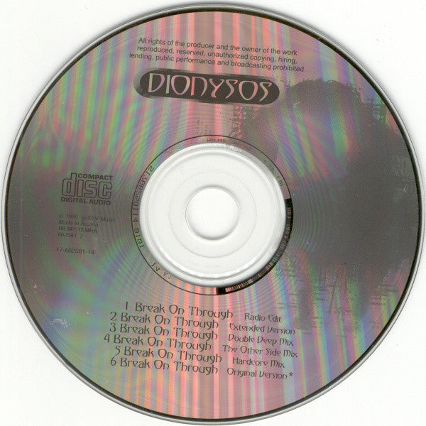 Dionysos : Break On Through (CD, Maxi)