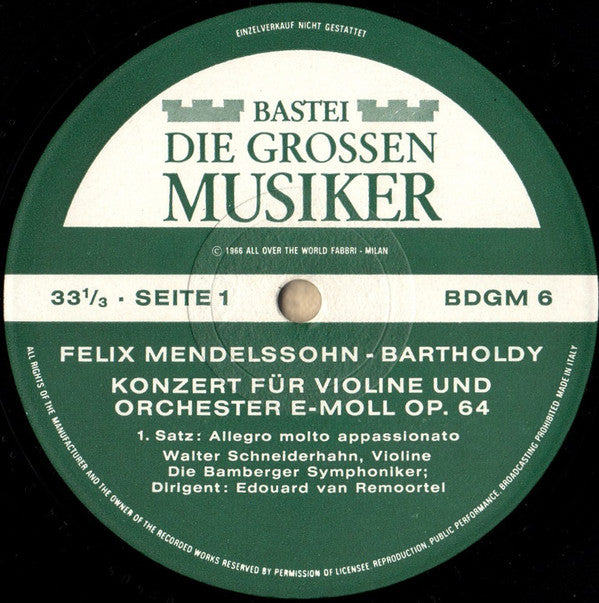 Felix Mendelssohn-Bartholdy : Felix Mendelssohn In 4 Folgen · Band I (10", Mono)