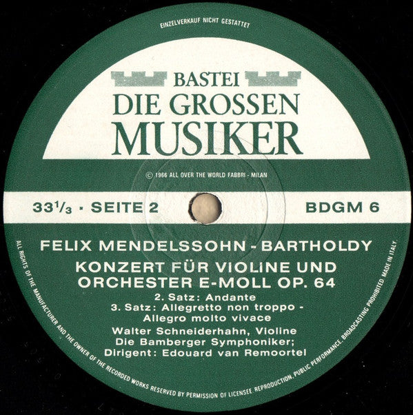 Felix Mendelssohn-Bartholdy : Felix Mendelssohn In 4 Folgen · Band I (10", Mono)