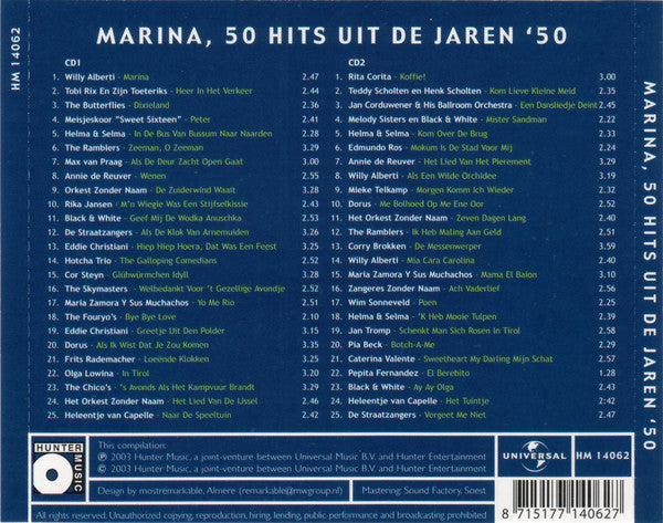 Various : Marina - 50 Hits Uit De Jaren '50 (2xCD, Comp)