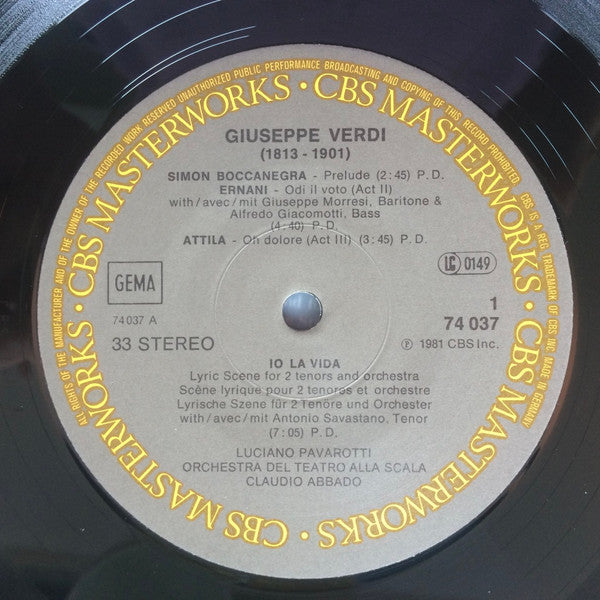 Luciano Pavarotti, Claudio Abbado, Orchestra Del Teatro Alla Scala : Pavarotti Premieres (LP, Gat)