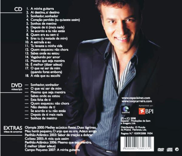 Tony Carreira : Best Of - 20 Anos De Canções (CD, Comp + DVD-V, PAL)