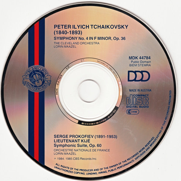 Pyotr Ilyich Tchaikovsky / Sergei Prokofiev - Lorin Maazel, The Cleveland Orchestra / Orchestre National de France : Tchaikovsky: The Great Symphonies, Vol. III (CD, Comp)
