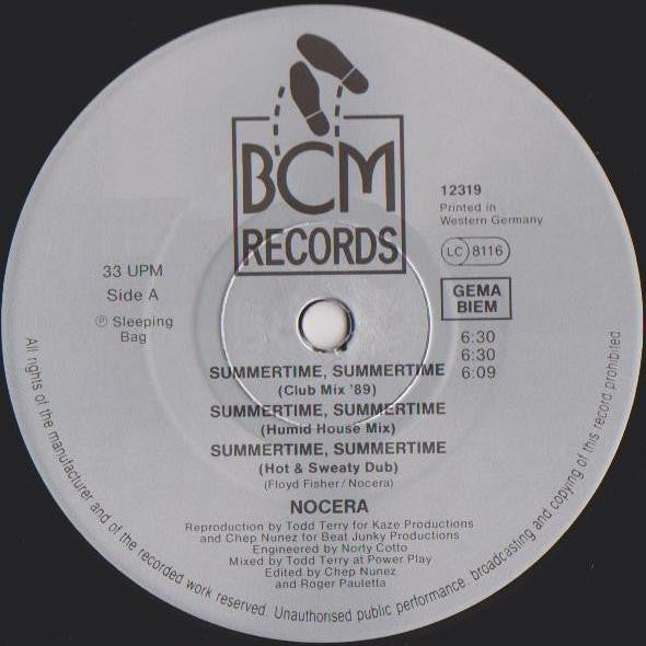Nocera : Summertime, Summertime ('89 Remix) (12")
