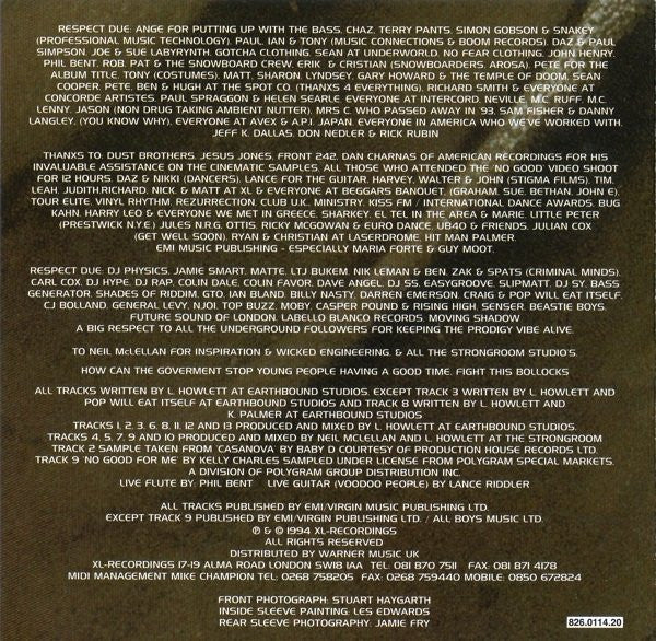 The Prodigy : Music For The Jilted Generation (CD, Album, RP)
