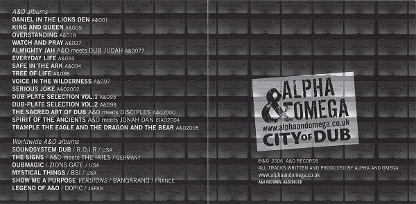 Alpha & Omega : City Of Dub (CD, Album)