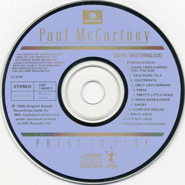 Paul McCartney : Press To Play (CD, Album)