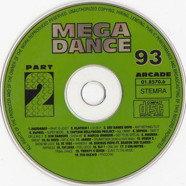 Various : Mega Dance 93 - Part 2 (CD, Comp)