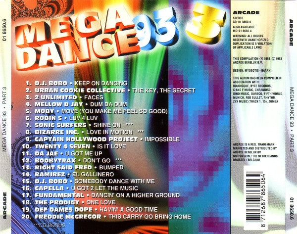 Various : Mega Dance 93 - Part 3 (CD, Comp)