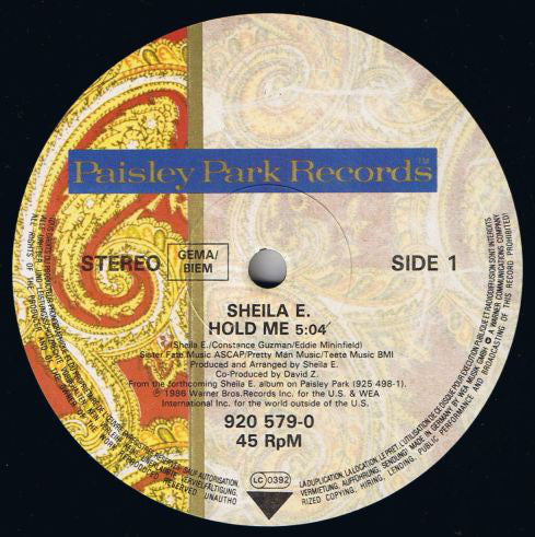 Sheila E. : Hold Me (12", Single)