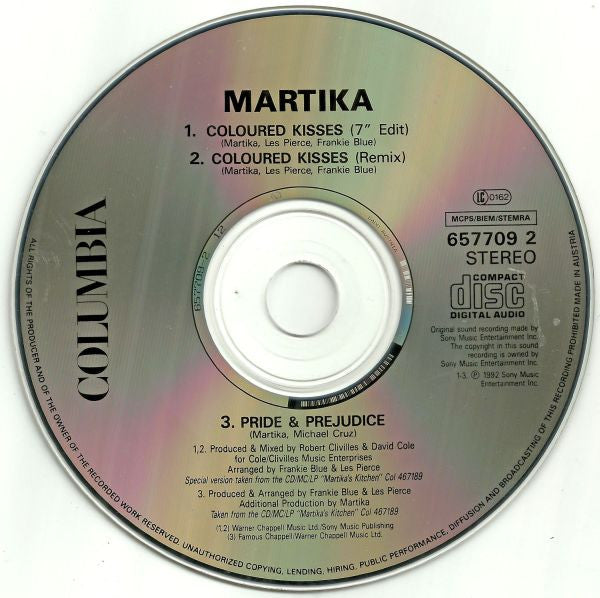 Martika : Coloured Kisses (CD, Single)