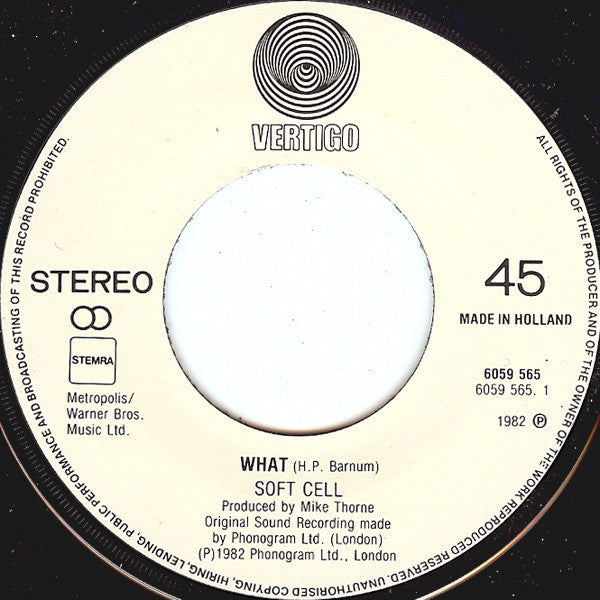 Soft Cell : What! (7", Single)