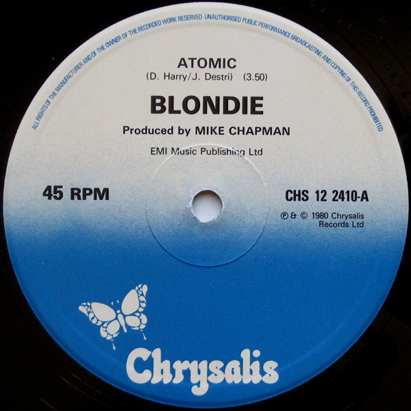 Blondie : Atomic (12", Single, Ltd)