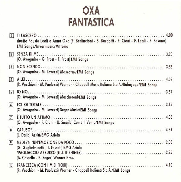 Anna Oxa : Fantastica (CD, Comp, RE)