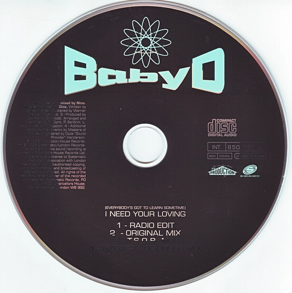 Baby D : (Everybody's Got To Learn Sometime) I Need Your Loving (CD, Maxi)