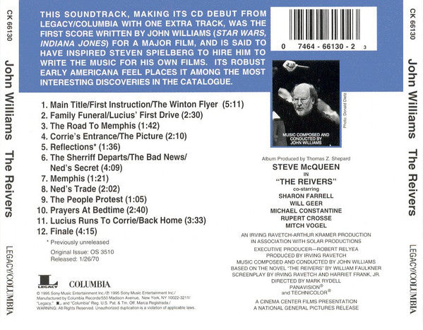 John Williams (4) : The Reivers (CD)