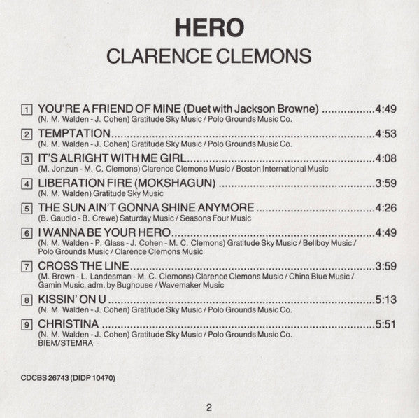 Clarence Clemons : Hero (CD, Album)