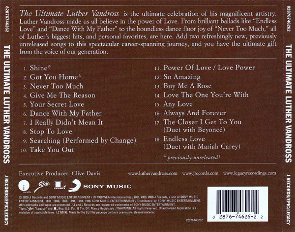 Luther Vandross : The Ultimate Luther Vandross (CD, Comp)