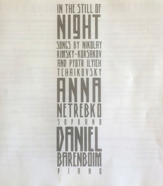 Anna Netrebko, Daniel Barenboim : In The Still Of Night (CD, Album)