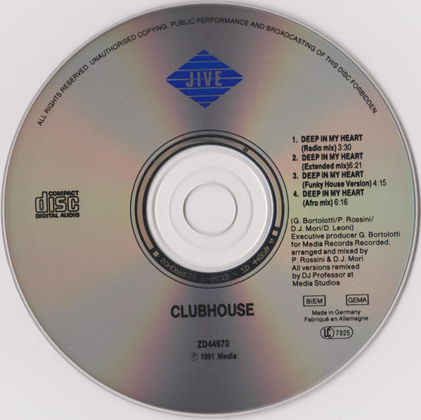 Club House : Deep In My Heart (CD, Maxi)