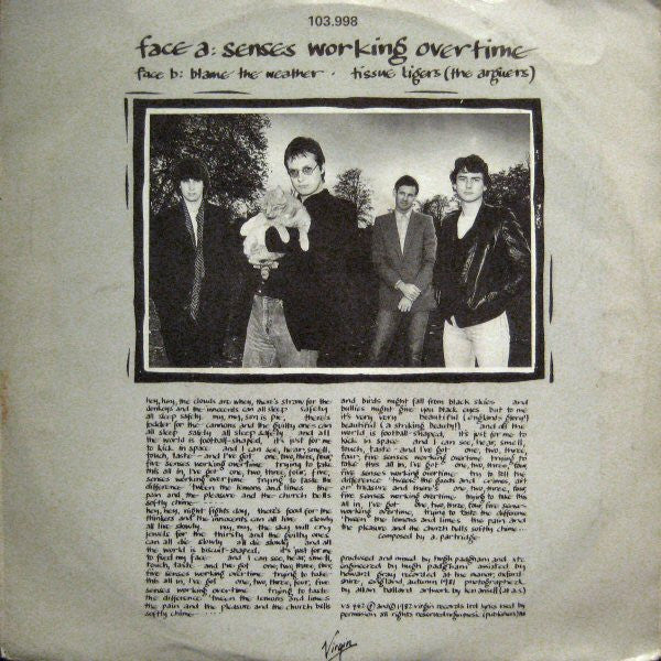 XTC : Senses Working Overtime (7", Single)