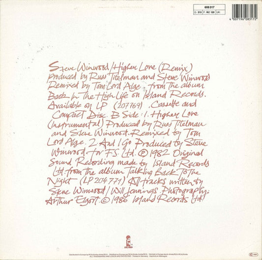 Steve Winwood : Higher Love (12", Maxi)