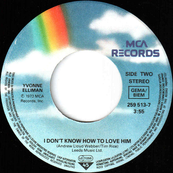 Julie Covington / Yvonne Elliman : Don't Cry For Me Argentina / I Don't Know How To Love Him (7")