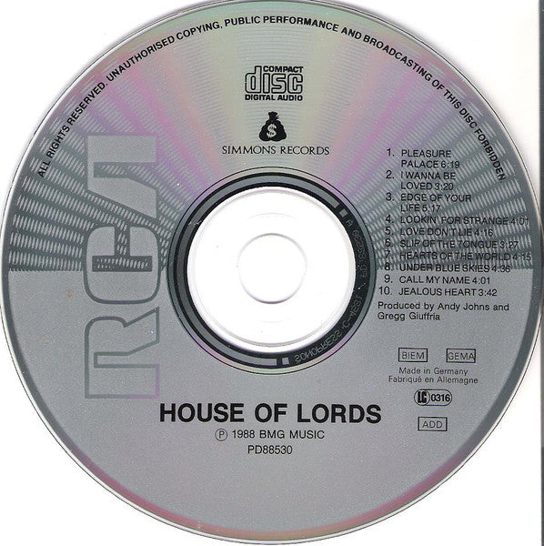 House Of Lords (2) : House Of Lords (CD, Album)