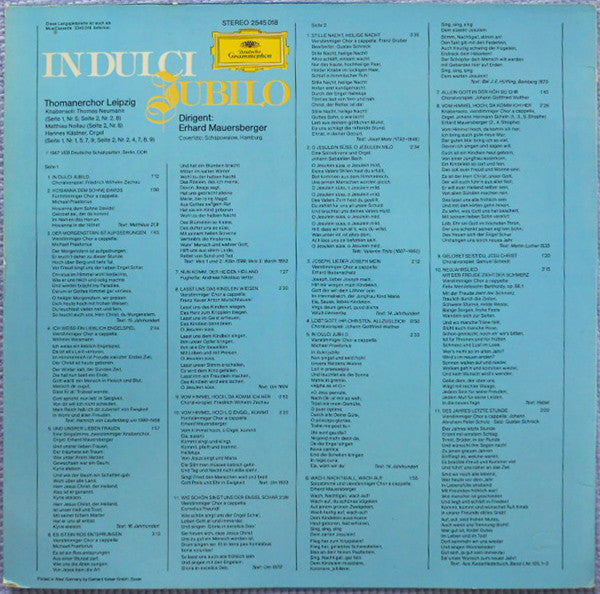 Thomanerchor : In Dulci Jubilo (LP, RE)