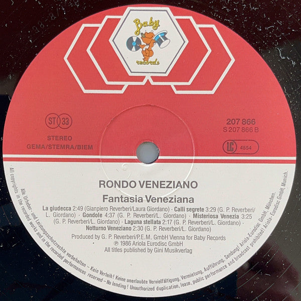 Rondo´ Veneziano* : Fantasia Veneziana (LP, Album)