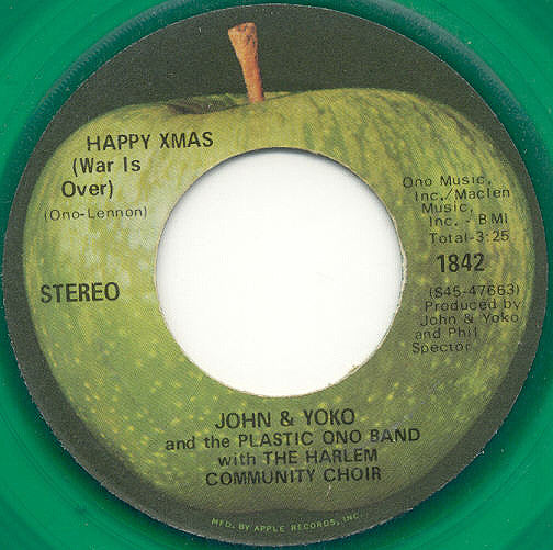 John Lennon & Yoko Ono And The Plastic Ono Band With The Harlem Community Choir : Happy Xmas (War Is Over)  (7", Single, Gre)