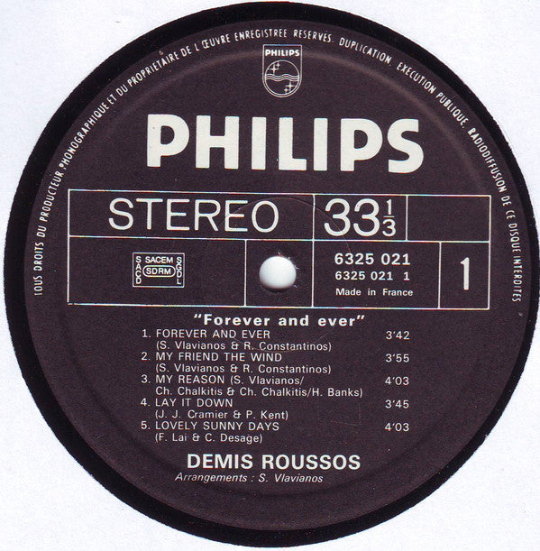 Demis Roussos : Forever And Ever (LP, Album, C.I)