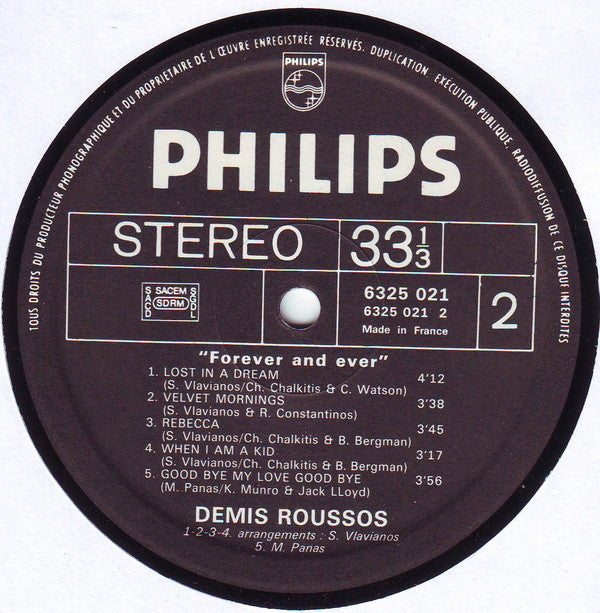 Demis Roussos : Forever And Ever (LP, Album, C.I)