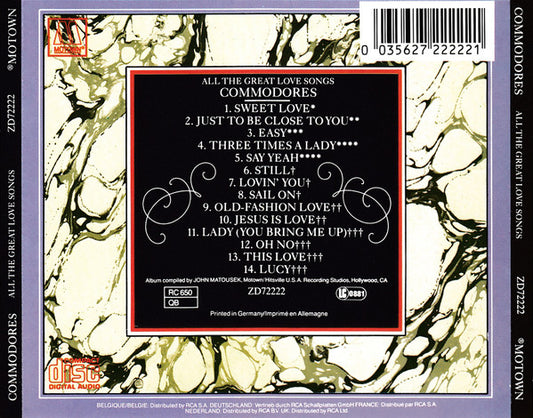 Commodores : All The Great Love Songs (CD, Comp)