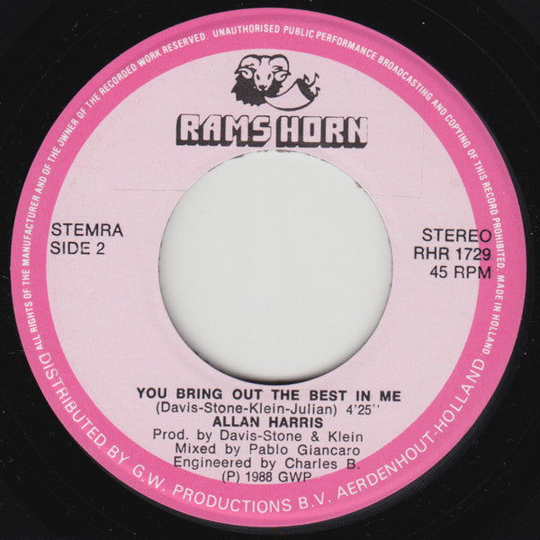 Allan Harris (5) : You Bring Out The Best In Me (7")