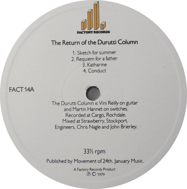 The Durutti Column : The Return Of The Durutti Column (LP, Album, RE, Tra)