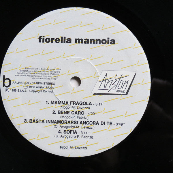 Fiorella Mannoia : Fiorella Mannoia (LP, Album)