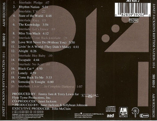 Janet Jackson : Rhythm Nation 1814 (CD, Album)