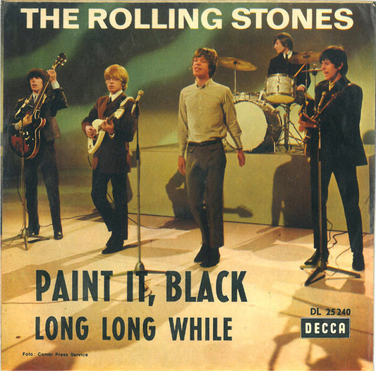 The Rolling Stones : Paint It, Black / Long Long While (7", Single, Mono, RP)