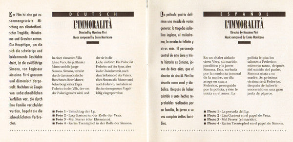 Ennio Morricone : L'lmmoralità (CD, Album, RE, RM)