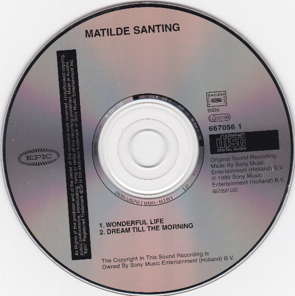 Mathilde Santing And The Oversoul 13 : Wonderful Life (CD, Single, Car)