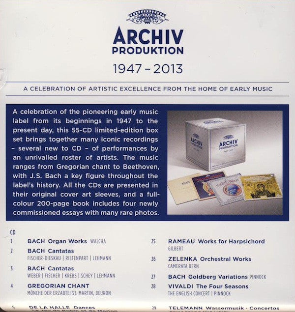 Various : Archiv Produktion 1947-2013 (55xCD, Comp, Mono, RM + Box, Ltd)