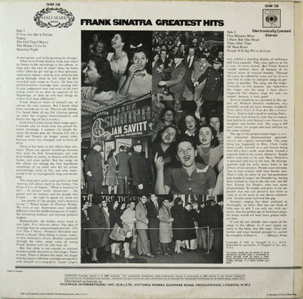 Frank Sinatra : Greatest Hits (The Early Years) (LP, Comp, RE)