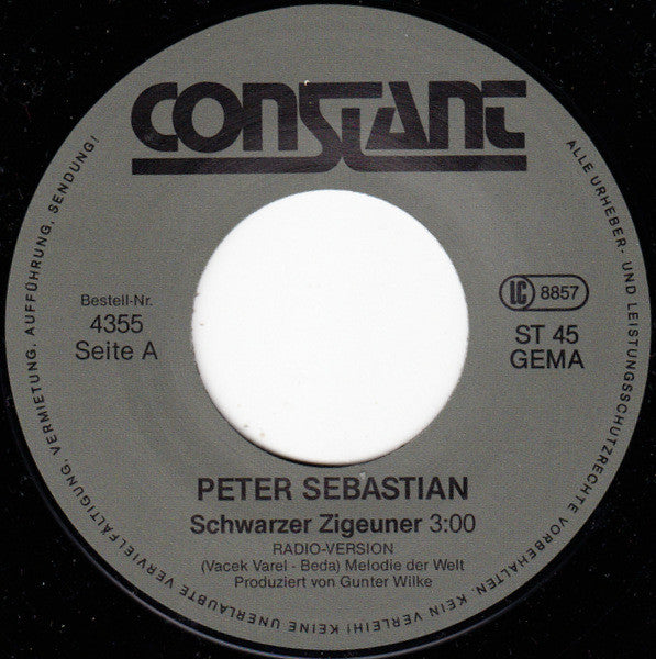 Peter Sebastian : Schwarzer Zigeuner (7", Single)