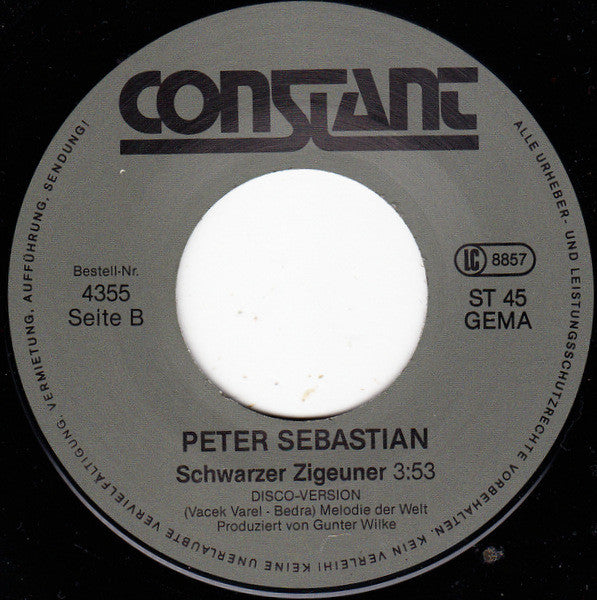 Peter Sebastian : Schwarzer Zigeuner (7", Single)
