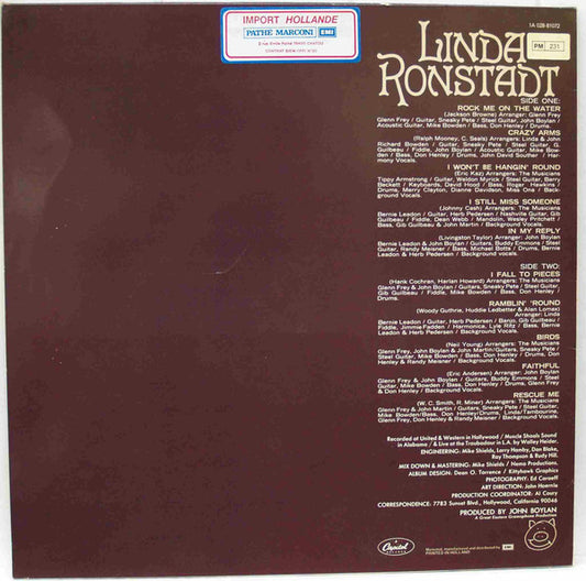 Linda Ronstadt : Linda Ronstadt And Friends (LP, Album, RE)