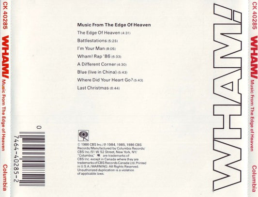 Wham! : Music From The Edge Of Heaven (CD, Album, RE)