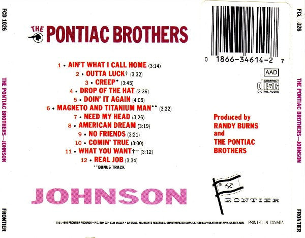 The Pontiac Brothers : Johnson (CD, Album)